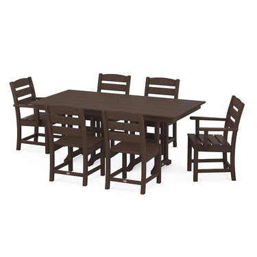 POLYWOOD Lakeside 7-Piece Farmhouse Dining Set - Mahogany